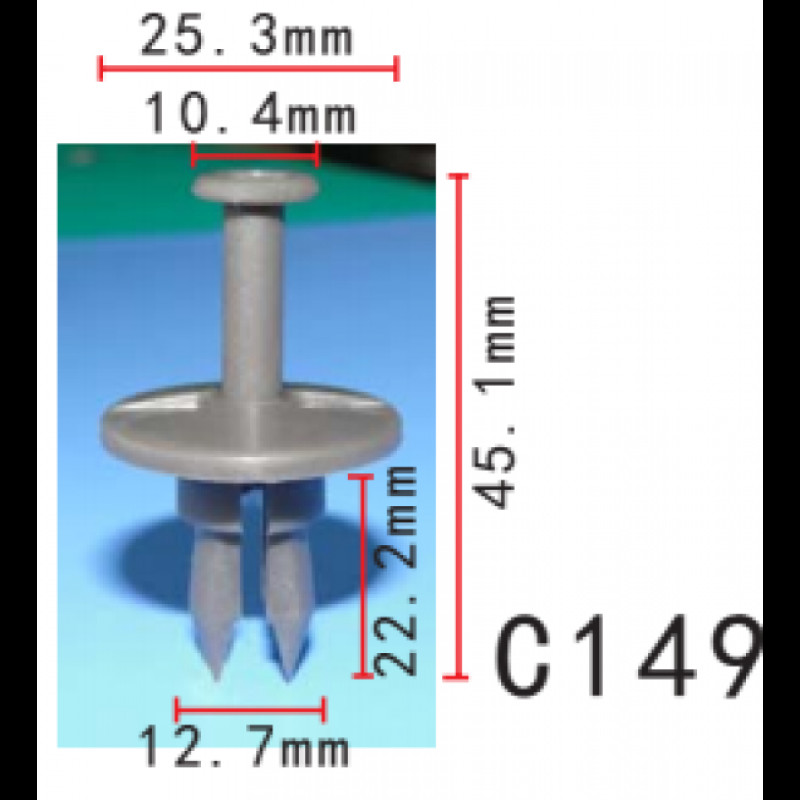Фіксатор C0149 натискний/розпірний (OEM 16518608, 05973996, 5973996, 11641) ( уп. 100 шт.) Фіксатор C0149 натискний/розпірний (OEM 16518608, 05973996, 5973996, 11641) ( уп. 100 шт.)