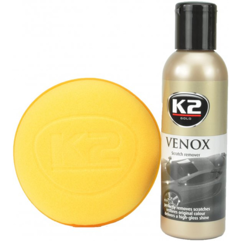 Поліроль для відновлення лакофарбових покриттів 180ml "K2" Gold Venox G0501 (молочко) з губкою
