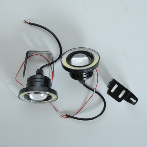 Протитуманні LED Фари Лінза з ДХО D=64мм 12V/2*2,5W 7000K/COB (2шт) (M-609)