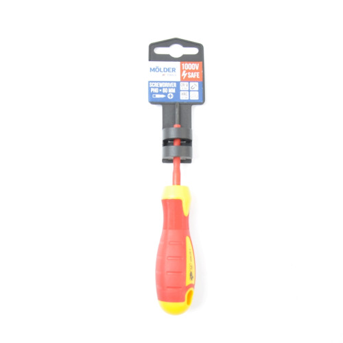 Викрутка - хрестова діелектрична 0*60 VDE 1000B "Molder" (МТ35103) (12шт/уп)