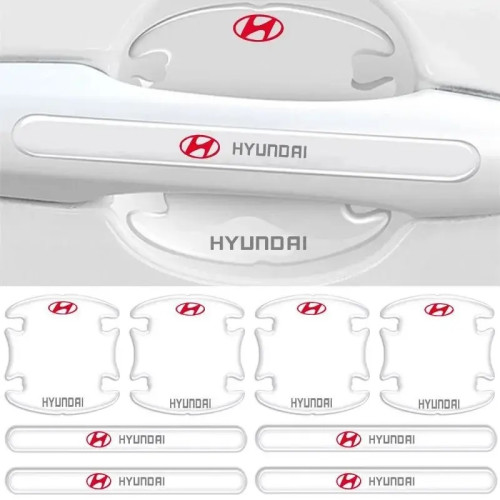 Захисні прозорі накладки під/на ручки дверей авто від подряпин Hyundai силіконова (8шт)