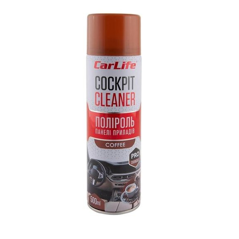 Поліроль торпеди спрей 500ml "Carlife" Cockpit Кава CF508 (24шт/уп) Поліроль торпеди спрей 500ml "Carlife" Cockpit Кава CF508 (24шт/уп)