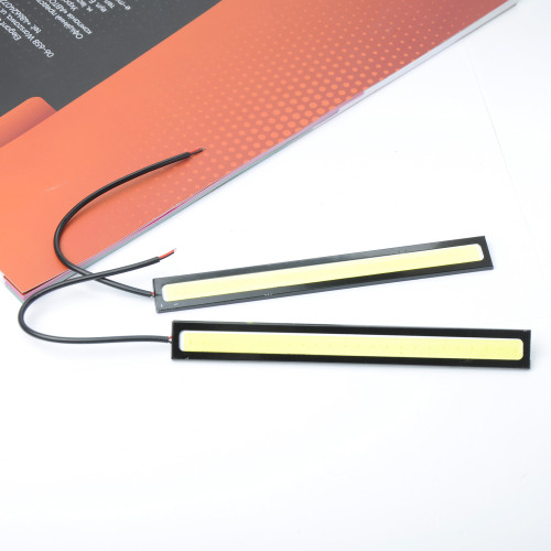 DRL COB 17см Білий на скотчі 12v (2шт) чорний корпус
