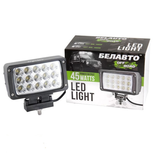 Фара-LED Прямокутник 45W 158*95*79mm (3W*15) 10-30V Дальнє "BELAUTO" (BOL1503 Spot) (1шт)