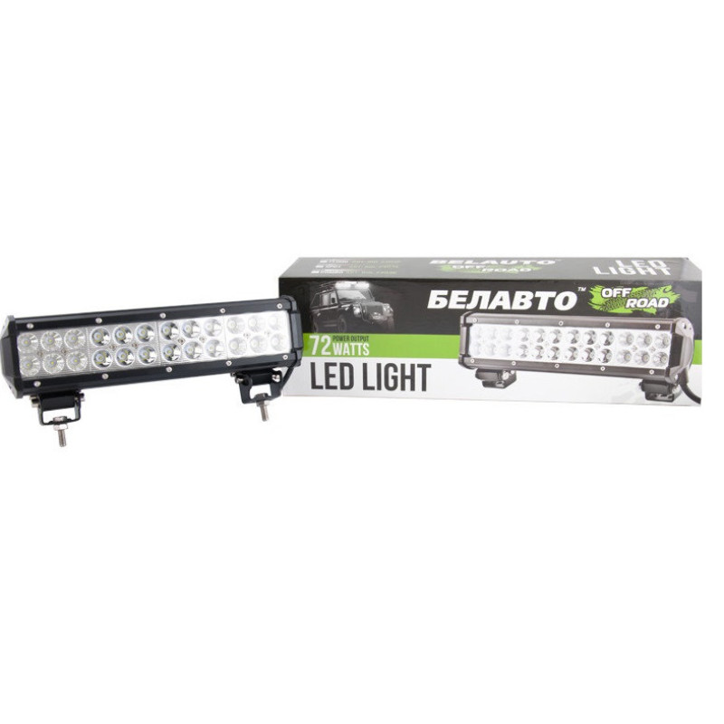 Фара-LED Балка  300*80*65mm 72W (3W*24) 10-30V Дальнє/Spot "BELAUTO" (BOL2403 Spot) (1шт)