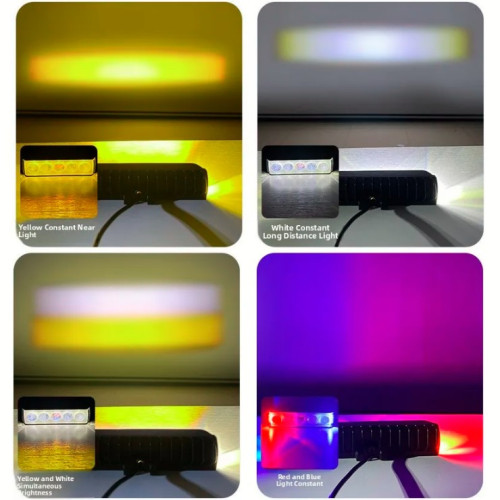 Фара-LED Прямокутник 10W 155*38*55mm 12-24V ВB1813 W/Y+RB 5LED режим страбоскопа