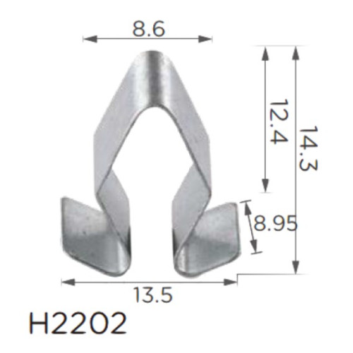 Скоба H2202 В=14.3 Д=13.5 Ш=9 VW, AUDI, SKODA,SEAT (4A0-867-276, 4A0867276)( уп. 100 шт.)