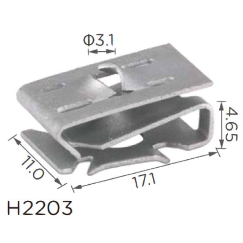 Скоба H2203 VOLKSWAGEN, AUDI, SKODA, SEAT (N90959101, 16132) ( уп. 100 шт.) Скоба H2203 VOLKSWAGEN, AUDI, SKODA, SEAT (N90959101, 16132) ( уп. 100 шт.)