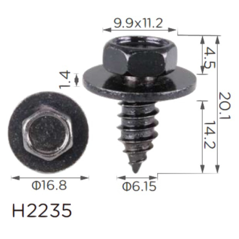 Саморіз H2235 з шайбою GM (115009949, 11509371, 18819) ( уп. 100 шт.) Саморіз H2235 з шайбою GM (115009949, 11509371, 18819) ( уп. 100 шт.)