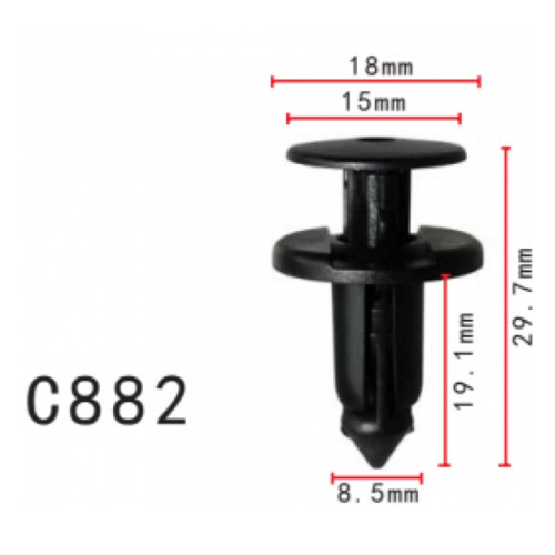 Кліпси C0882 розпірні TOYOTA, LEXUS (7586730120, 75867-30120, 11401) (уп.100шт) Кліпси C0882 розпірні TOYOTA, LEXUS (7586730120, 75867-30120, 11401) (уп.100шт)