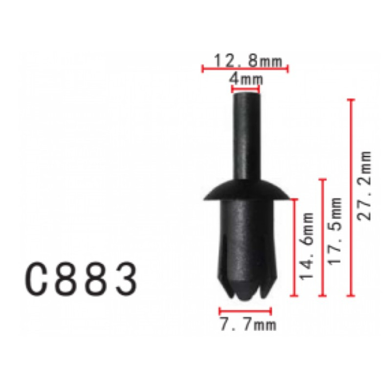 Фіксатор C0883 натискний/розпірний MERCEDES, SEAT, VW ( уп. 100 шт.) Фіксатор C0883 натискний/розпірний MERCEDES, SEAT, VW ( уп. 100 шт.)