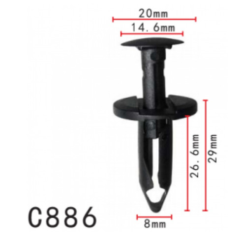 Кліпси C0886 розпірні GM, FORD (11518017, W708530-S300, W708530S300, 11829) (уп.100шт) Кліпси C0886 розпірні GM, FORD (11518017, W708530-S300, W708530S300, 11829) (уп.100шт)