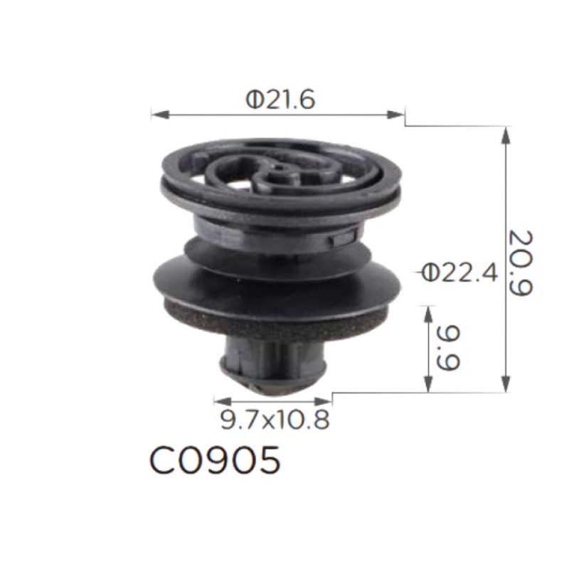 Кліпси C0905 обшивки дверей VW, AUDI, SEAT, SKODA, PORSCHE (3B0868243, 15681) ( уп. 100 шт) Кліпси C0905 обшивки дверей VW, AUDI, SEAT, SKODA, PORSCHE (3B0868243, 15681) ( уп. 100 шт)
