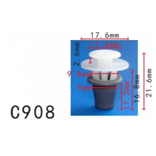Кліпси C0908 молдингу/дверей Citroen VW Audi 95667895 37853575 ( уп. 100 шт.) Кліпси C0908 молдингу/дверей Citroen VW Audi 95667895 37853575 ( уп. 100 шт.)