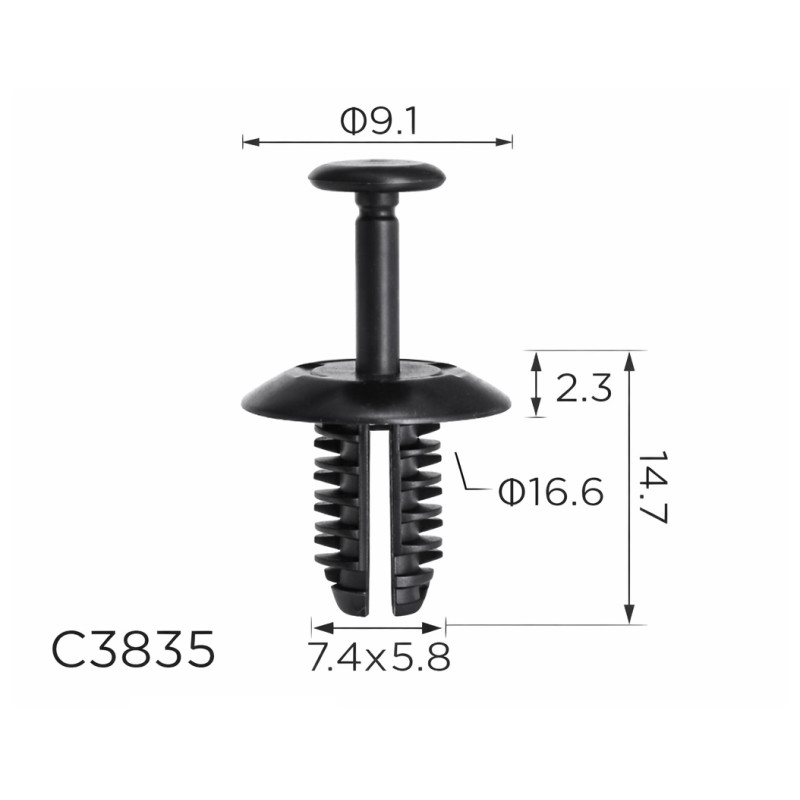 Фіксатор C3835 обшивки салону Volkswagen Audi, Porsche, Seat, Skoda N91158501 Фіксатор C3835 обшивки салону Volkswagen Audi, Porsche, Seat, Skoda N91158501