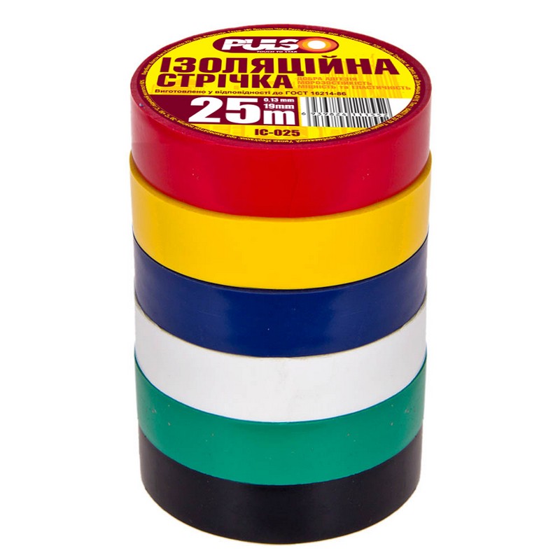 Ізолента PVC 25m асорті "PULSO" (10шт.) Ізолента PVC 25m асорті "PULSO" (10шт.)