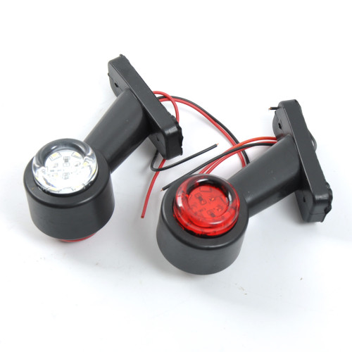 Габарит "ріжки" косий  8см 12/24v червоний+білий 6+6LED "YASA" (2шт)
