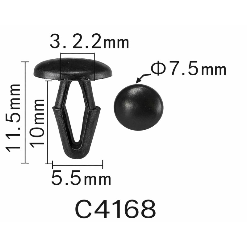 Кліпси C4168 утеплювача капота Toyota 9046704032 (уп.100шт) Кліпси C4168 утеплювача капота Toyota 9046704032 (уп.100шт)