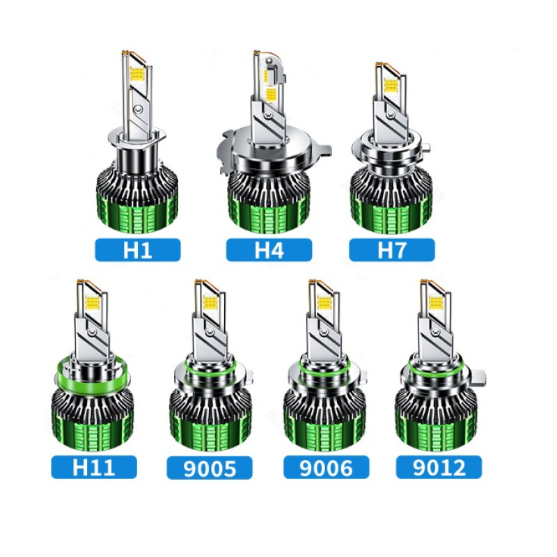 Лампа LED H1 радіатор+кулер 190w/17200lm K22 7055 Chip 6000K/IP68/12-24v(Canbus)+500%