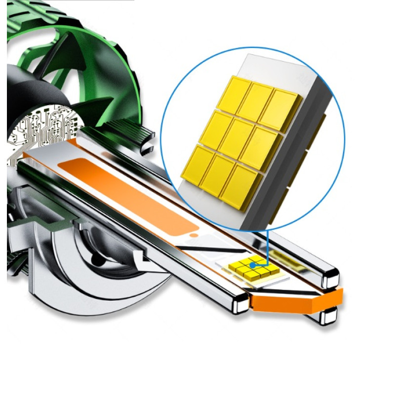 Лампа LED H1 радіатор+кулер 190w/17200lm K22 7055 Chip 6000K/IP68/12-24v(Canbus)+500%