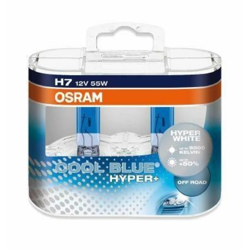Лампа 12V H7 55W 5000K  Cool Blue Hyper "Osram" (Box-2шт) (62210CBH-HCB BOX) (синя уп) АКЦІЯ