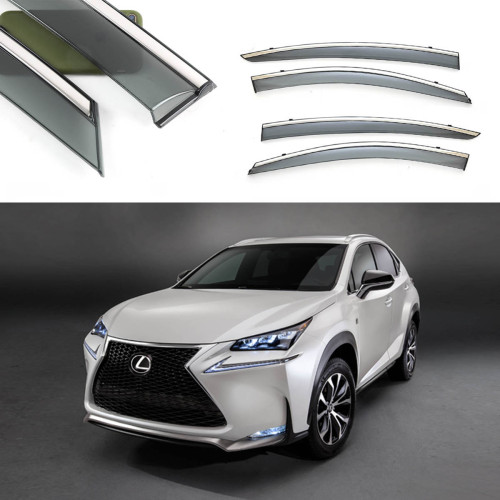 Дефлектори вікон Lexus NX 2014- П/K скотч "FLY" (нержавійка 3D)BLXNX1423-W/S (58)