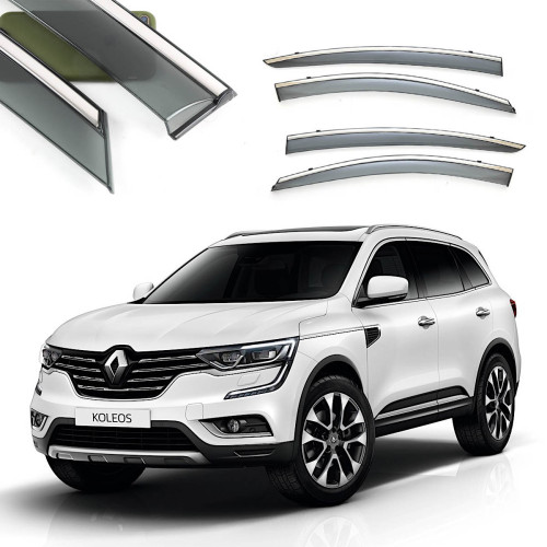 Дефлектори вікон Renault Koleos 2017- П\К "FLY" (нержавійка 3D)BRNKA1723-W/S (25)