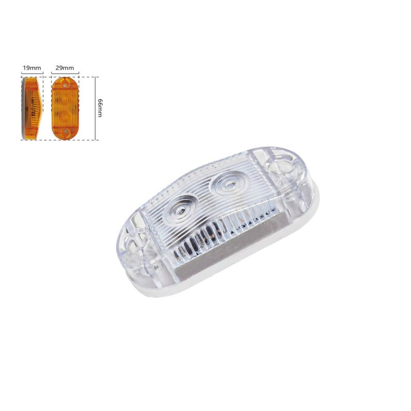 Габарит - білий - 66х29мм - 12/24V Led 2 діода - BD-0132W (4шт) Габарит - білий - 66х29мм - 12/24V Led 2 діода - BD-0132W (4шт)