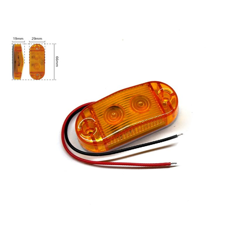Габарит - помаранчевий -  66х29мм - 12/24V Led 2 діода - BD-0132A (4шт/уп)