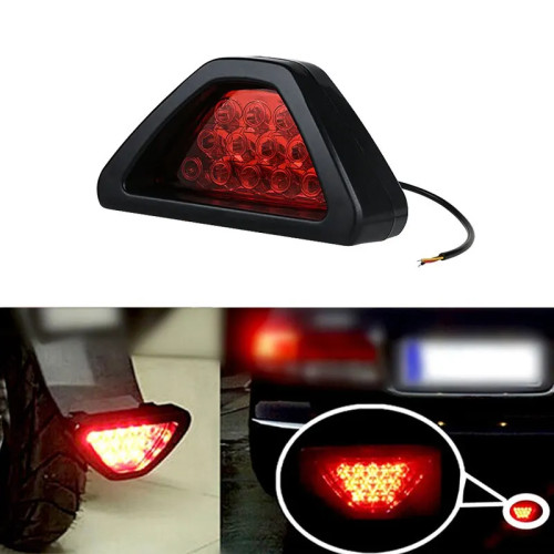 LED задній ліхтар-стоп для авто та мото, трикутний, червона лінза