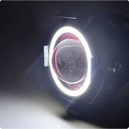 Мото фара LED з лінзою White + ДХО — біле світло, для мотоцикла/авто
