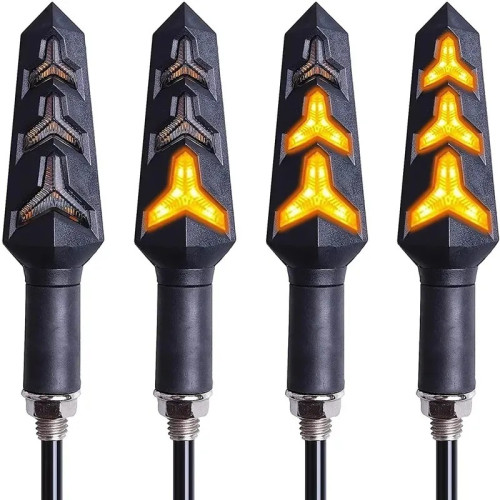 Динамічні LED поворотники LAMB (гнучкі, 4 шт, жовтий, 12V, IP67)