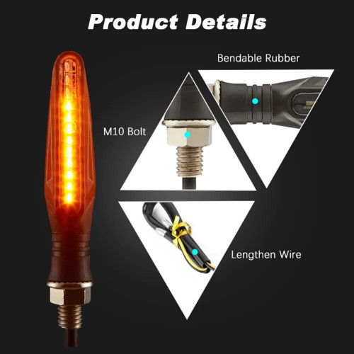 LED вказівники повороту, поворотники для мотоцикла, бігаючий світлодіод 2 шт (12в)