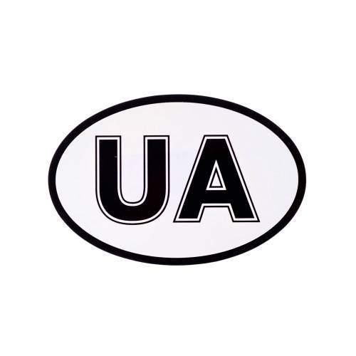 Наліпка "UA" овал біла