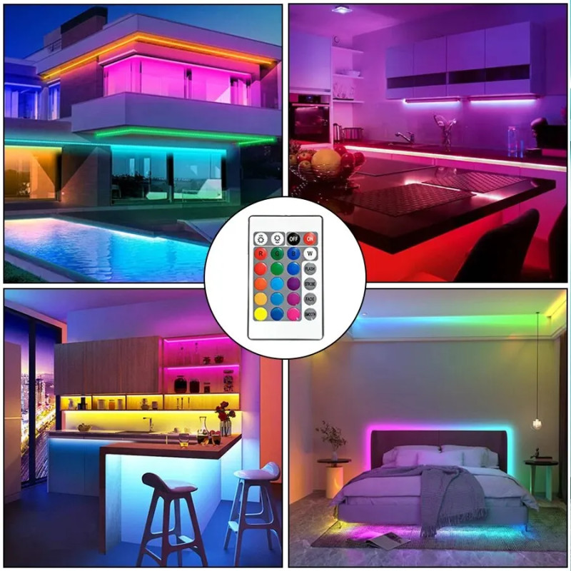 Світлодіодна стрічка RGB 3535 (10 метрів) з пультом керування (12 кольорів)