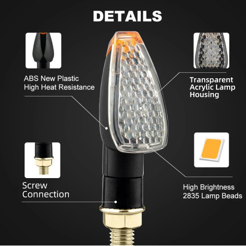Світлодіодні поворотники для мотоцикла, LED, 4 шт