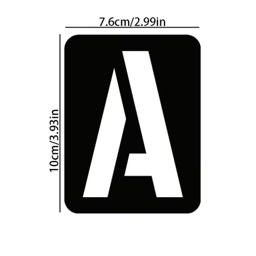 Трафарети пластикові 42 шт чорні (букви, цифри, символи)