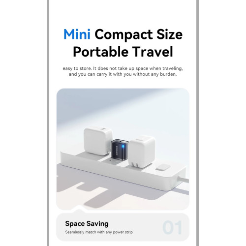 Зарядний пристрій Mini, 30 Вт Type-C PD QC3.0, Black