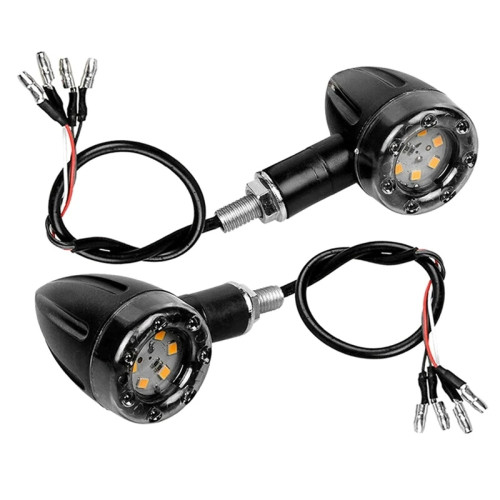 LED поворотники мотоциклетні Mini 12В, 2 штуки (Yellow-Red)