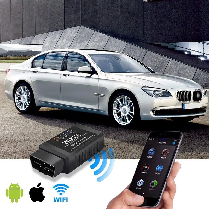 Сканер для авто OBD2, WIFI, ELM327 1.5  iPhone IOS/Android