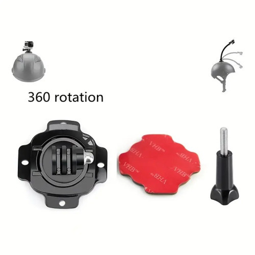 Універсальне кріплення GoPro на 3М скотчі на шолом, обертається 360, чорне