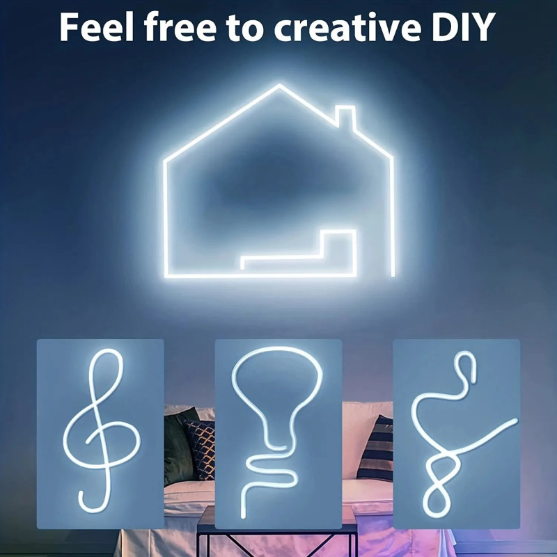 LED стрічка для підсвітки кухні й ванної, 1M, USB, теплий білий неон, водонепроникна