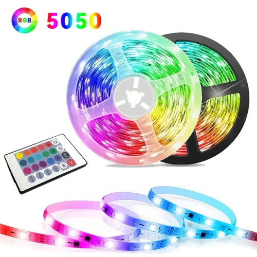 Світлодіодна стрічка 5м, від USB, RGB 5050, 5 В, (Регулювання пультом)