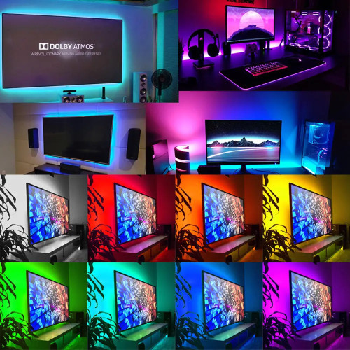 Світлодіодна стрічка 5м, від USB, RGB 5050, 5 В, (Регулювання пультом)