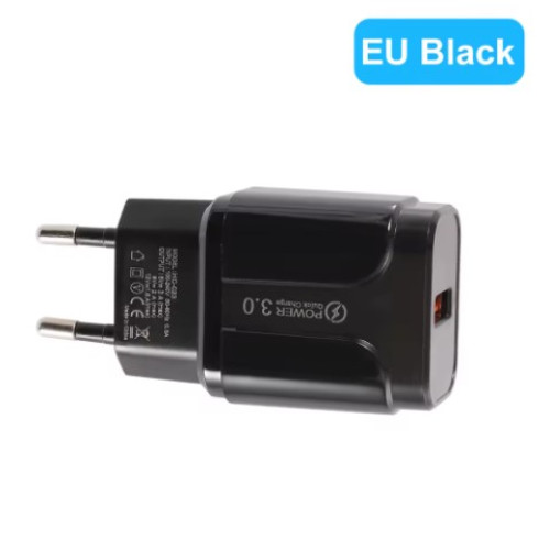 Зарядний пристрій 18W, (QC 3.0 3A 1USB), Black