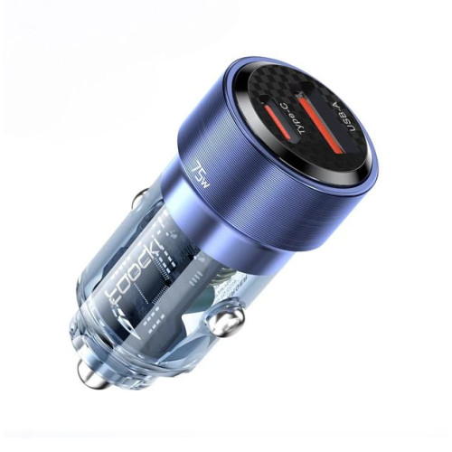 Автомобільний зарядний пристрій 75W типу C+A, швидка зарядка авто, Toocki 75W  Quick Charge 4.0